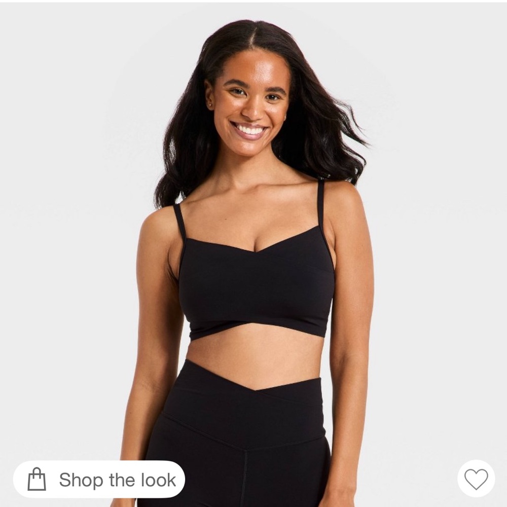 Black V-Neck Cropped Bralette Top and legg •  set XS / set m